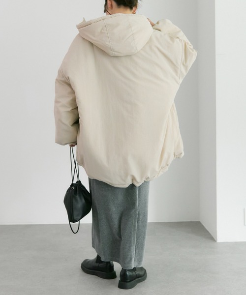 PUAL CE CIN（ピュアルセシン）の「【WEB限定】中わたモンスターパーカー（ミリタリージャケット・レディース・ベージュ/ブラック/カーキ・FREE）」の9枚目の写真