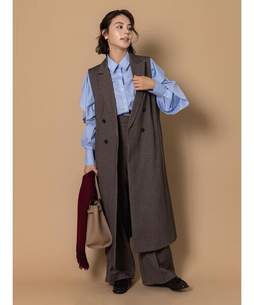 Te chichi（テチチ）の「ツイードロングジレ（セットアップ可）（ベスト・レディース・ブラウン/ベージュ・F）」の8枚目の写真