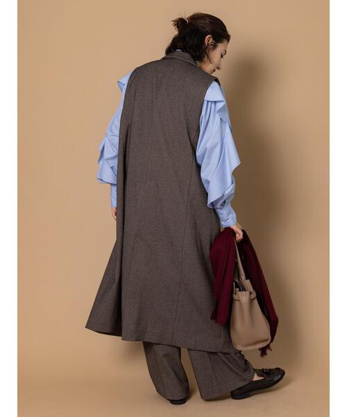 Te chichi（テチチ）の「ツイードロングジレ（セットアップ可）（ベスト・レディース・ブラウン/ベージュ・F）」の9枚目の写真