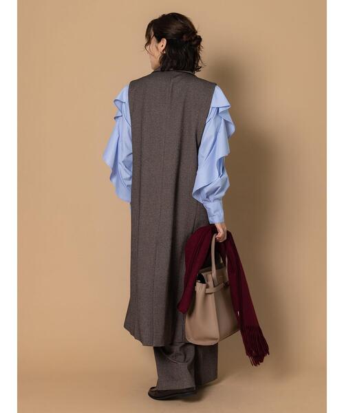 Te chichi（テチチ）の「ツイードロングジレ（セットアップ可）（ベスト・レディース・ブラウン/ベージュ・F）」の10枚目の写真