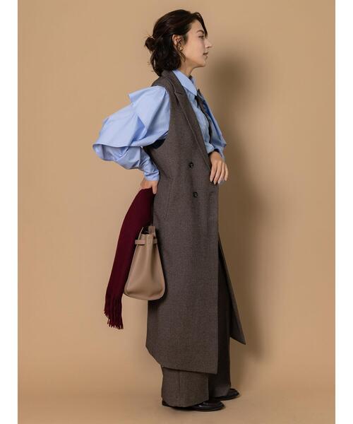 Te chichi（テチチ）の「ツイードロングジレ（セットアップ可）（ベスト・レディース・ブラウン/ベージュ・F）」の11枚目の写真