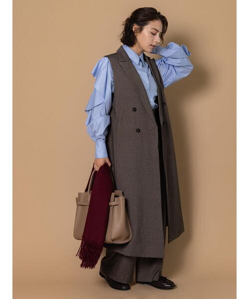 Te chichi（テチチ）の「ツイードロングジレ（セットアップ可）（ベスト・レディース・ブラウン/ベージュ・F）」の12枚目の写真