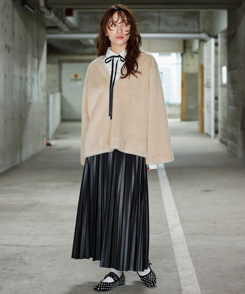 Narcissus（ナルシス）の「レザープリーツロングスカート/モード（スカート・レディース・ブラック・FREE）」の6枚目の写真
