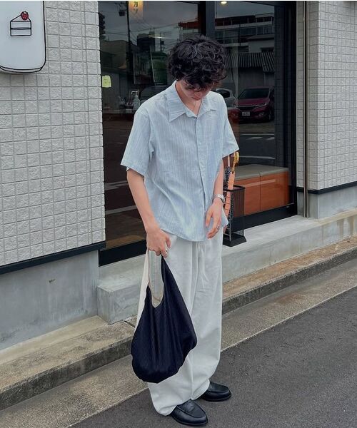 Millo Archive（ミロ アーカイブ）の「ツイステッドハーフシャツ [ストライプブルー]（シャツ/ブラウス・メンズ・その他・X-LARGE/MEDIUM/LARGE）」の3枚目の写真
