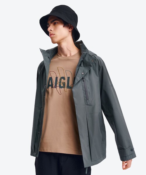 AIGLE（エーグル）の「GORE TEX ゴアテックス 防水 防風 透湿 2レイヤー マウンテンパーカー T-KIT（マウンテンパーカー・メンズ・グレー/ベージュ/ブラック・L/M/S）」の8枚目の写真