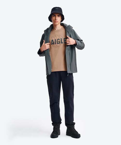 AIGLE（エーグル）の「GORE TEX ゴアテックス 防水 防風 透湿 2レイヤー マウンテンパーカー T-KIT（マウンテンパーカー・メンズ・グレー/ベージュ/ブラック・L/M/S）」の7枚目の写真