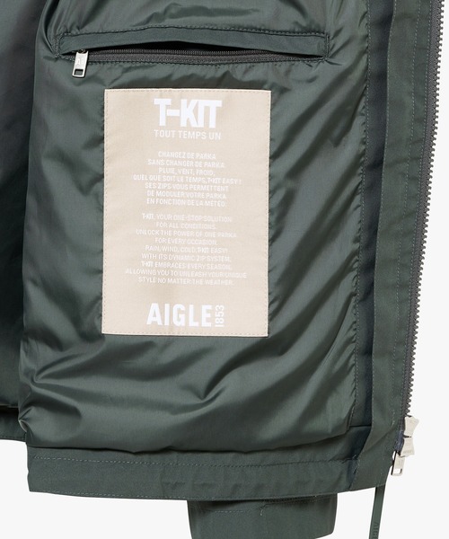 AIGLE（エーグル）の「GORE TEX ゴアテックス 防水 防風 透湿 2レイヤー マウンテンパーカー T-KIT（マウンテンパーカー・メンズ・グレー/ベージュ/ブラック・L/M/S）」の15枚目の写真