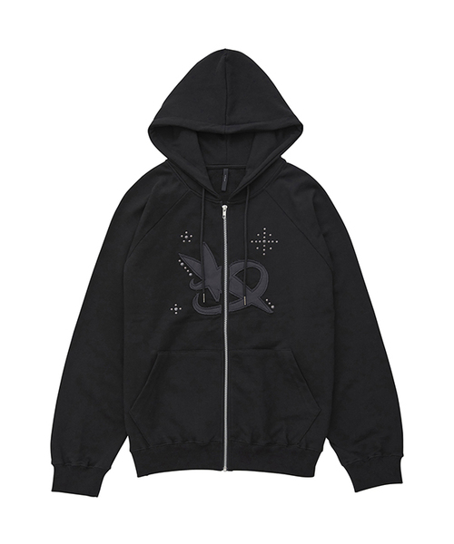 セール】Milky Way Zip Hoodie (FL-194_Black)（パーカー）｜FLAREUP