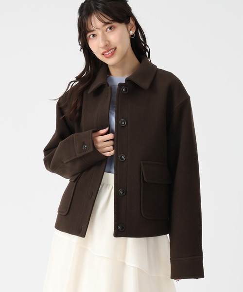 31 Sons de mode♡大人可愛いリバーショートコート トランテアン ソン ドゥ モード 31 Sons de mode 2025秋冬新作 ビッグ