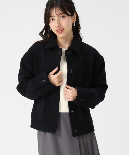 31 Sons de mode（トランテアン　ソン　ドゥ　モード）の「2025秋冬新作 ステンカラーポケットショートコート（チェスターコート・レディース・ブラック/ブラウン/ライトグレー・S/M）」の2枚目の写真