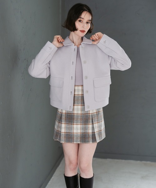 31 Sons de mode（トランテアン　ソン　ドゥ　モード）の「2025秋冬新作 ステンカラーポケットショートコート（チェスターコート・レディース・ブラック/ブラウン/ライトグレー・S/M）」の21枚目の写真