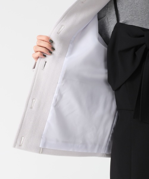 31 Sons de mode（トランテアン　ソン　ドゥ　モード）の「2025秋冬新作 ステンカラーポケットショートコート（チェスターコート・レディース・ブラック/ブラウン/ライトグレー・S/M）」の12枚目の写真