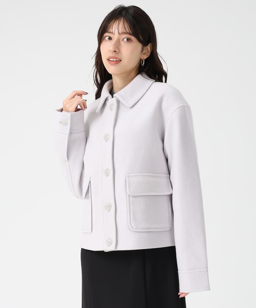 31 Sons de mode（トランテアン　ソン　ドゥ　モード）の「2025秋冬新作 ステンカラーポケットショートコート（チェスターコート・レディース・ブラック/ブラウン/ライトグレー・S/M）」の9枚目の写真