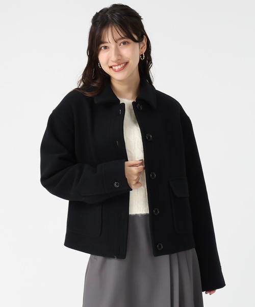 31 Sons de mode（トランテアン　ソン　ドゥ　モード）の「2025秋冬新作 ステンカラーポケットショートコート（チェスターコート・レディース・ブラック/ブラウン/ライトグレー・S/M）」の7枚目の写真