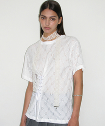 MILLO WOMEN（ミロウーマン）の「Punching Corset T-Shirt [White]（Tシャツ/カットソー）」