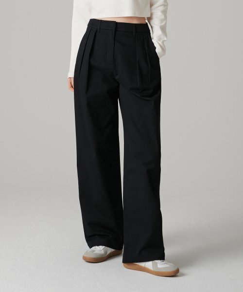 MUSINSA STANDARD WOMAN（ムシンサスタンダードウーマン）の「ウィメンズリバースツータックワイドチノパンツ[ブラック]（その他パンツ・レディース・その他・30/24/25/26/27/28/29）」の8枚目の写真