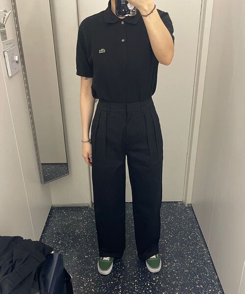 MUSINSA STANDARD WOMAN（ムシンサスタンダードウーマン）の「ウィメンズリバースツータックワイドチノパンツ[ブラック]（その他パンツ・レディース・その他・30/24/25/26/27/28/29）」の14枚目の写真