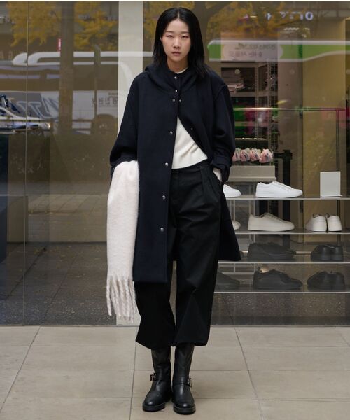 MUSINSA STANDARD WOMAN（ムシンサスタンダードウーマン）の「ウィメンズリバースツータックワイドチノパンツ[ブラック]（その他パンツ・レディース・その他・30/24/25/26/27/28/29）」の15枚目の写真