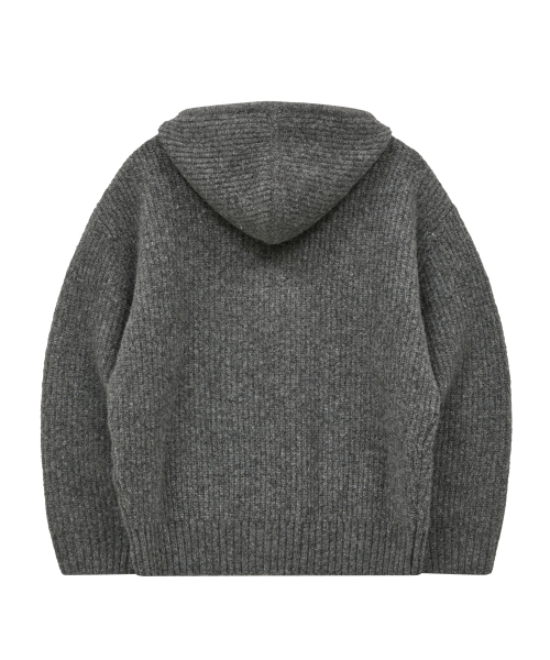 WaiKei（ワイケイ）の「ビッグスターチェックアップリケフードニットグレー（ニット/セーター・レディース・その他・1/2）」の3枚目の写真