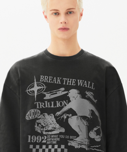 TRILLION(トリリオン)の「スケートボードピグメントグラフィックロングスリーブ(CHARCOAL)(Tシャツ/カットソー・レディース・その他・MEDIUM/LARGE/X-LARGE)」の3枚目の写真