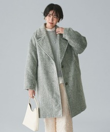 IEDIT（イディット）の「ＩＥＤＩＴ　きくちあつこさんコラボ　オーバーサイズシャギーコート〈ライトグレー〉（チェスターコート）」