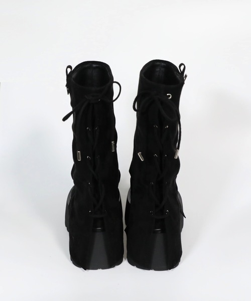 hiamu(ヒアム)の「レースアップロングプラットフォームブーツ/2025 AW NEW COLLECTION(ブーツ・レディース・ブラウン/ブラック系その他/ブラック・23.0cm/23.5cm/24.0cm/24.5cm/25.0cm)」の5枚目の写真