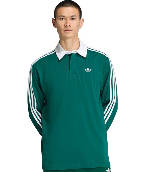 adidas 3-STRIPES RUGBY LONGSLEEVE POLO / アディダス 3 ストライプ