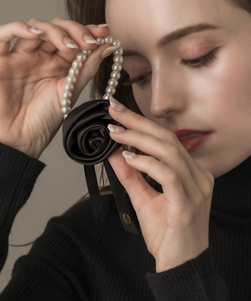 muku（ムク）の「HAIRTIE/ROSE×PEARL（ヘアゴム・レディース・ブラック・FREE）」の15枚目の写真