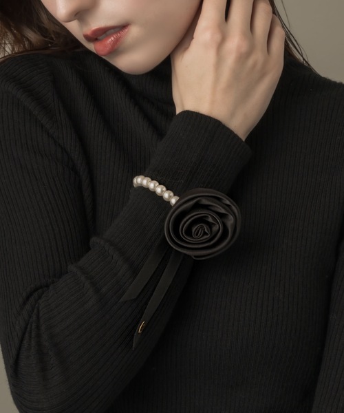 muku（ムク）の「HAIRTIE/ROSE×PEARL（ヘアゴム・レディース・ブラック・FREE）」の9枚目の写真