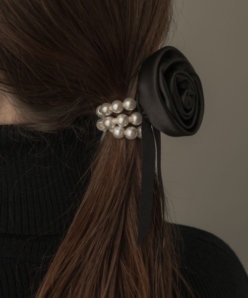 muku（ムク）の「HAIRTIE/ROSE×PEARL（ヘアゴム・レディース・ブラック・FREE）」の12枚目の写真