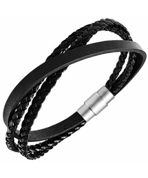 MARK-4（マーク4）の「LAYERED LEATHER (BLACK)（ブレスレット）」