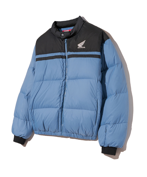 PHYPS MOTORCYCLE（フィップスモーターサイクル）の「Honda Wing logo Short Puffer_Dusty Blue（ダウンジャケット/コート・レディース・その他・MEDIUM/LARGE/X-LARGE/SMALL）」の3枚目の写真