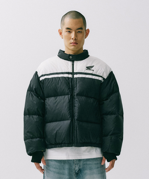 PHYPS MOTORCYCLE（フィップスモーターサイクル）の「Honda Wing logo Short Puffer_Dusty Blue（ダウンジャケット/コート・レディース・その他・MEDIUM/LARGE/X-LARGE/SMALL）」の5枚目の写真