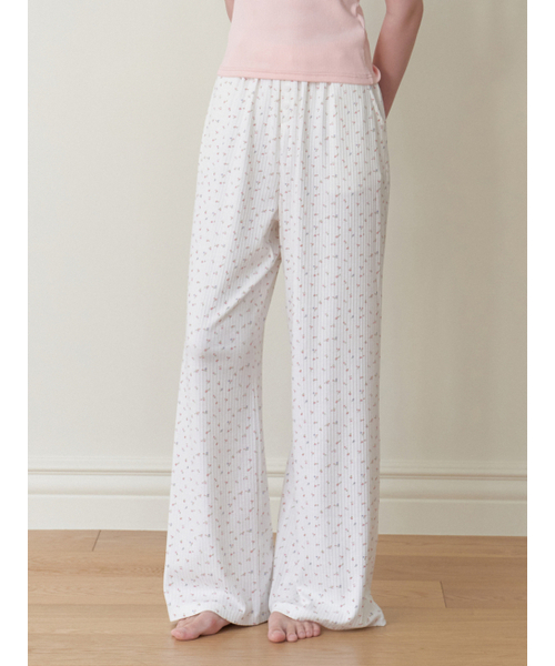Florrie room pants (white flower) 【公式通販】