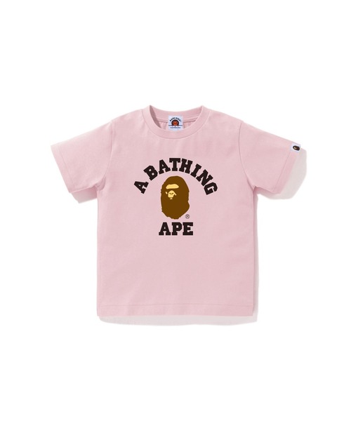 A BATHING APE（アベイシングエイプ）の「COLLEGE TEE（Tシャツ/カットソー・キッズ・ネイビー/ピンク/ホワイト/ブラック・90/110/130/140/120/100）」の4枚目の写真