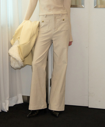 Button Point Coduroy Pants_ Ivory