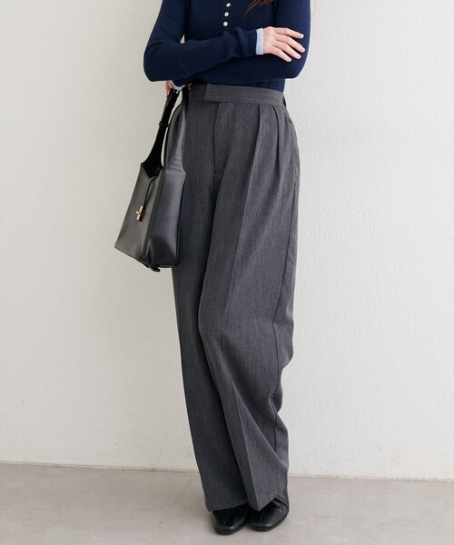 natural couture(ナチュラルクチュール)の「タックスラックスパンツ(スラックス・レディース・ピンク/グリーン/チャコールグレー・SMALL/MEDIUM)」の21枚目の写真