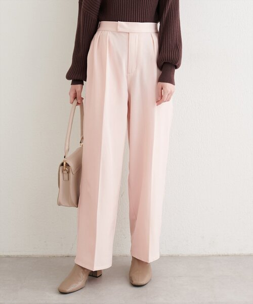 natural couture(ナチュラルクチュール)の「タックスラックスパンツ(スラックス・レディース・ピンク/グリーン/チャコールグレー・SMALL/MEDIUM)」の5枚目の写真