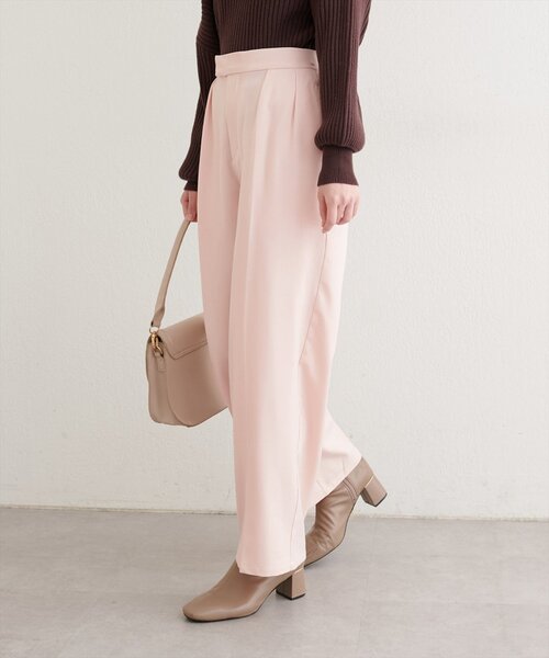 natural couture(ナチュラルクチュール)の「タックスラックスパンツ(スラックス・レディース・ピンク/グリーン/チャコールグレー・SMALL/MEDIUM)」の6枚目の写真