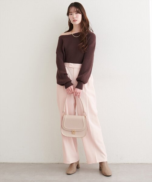 natural couture(ナチュラルクチュール)の「タックスラックスパンツ(スラックス・レディース・ピンク/グリーン/チャコールグレー・SMALL/MEDIUM)」の8枚目の写真