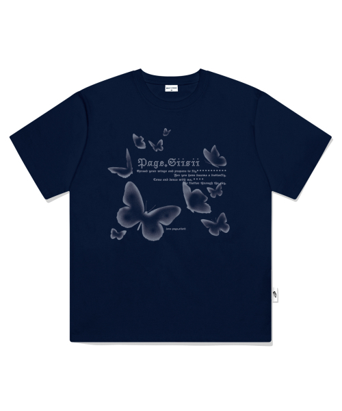 PAGESIISII(ページシシ)の「モザイクバタフライプリント半袖Tシャツネイビー(Tシャツ/カットソー・レディース・その他・SMALL/MEDIUM/LARGE)」の2枚目の写真