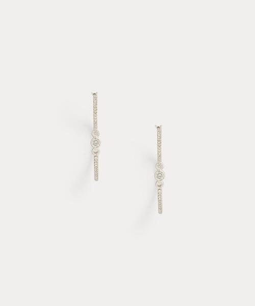 LAUREN RALPH LAUREN(ローレン ラルフ ローレン)の「パヴェ シルバープレーテッド フープ ピアス(ピアス(両耳用)・レディース・グレー系3・ONE)」の1枚目の写真