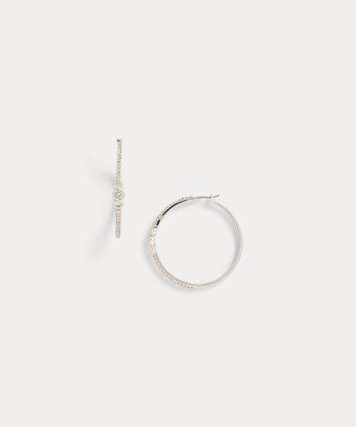 LAUREN RALPH LAUREN(ローレン ラルフ ローレン)の「パヴェ シルバープレーテッド フープ ピアス(ピアス(両耳用)・レディース・グレー系3・ONE)」の4枚目の写真
