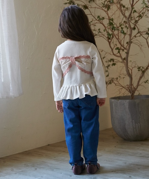 petit main（プティマイン）の「【裏起毛】デニムバレルパンツ（デニムパンツ・キッズ・ブルー/サックスブルー・80ｃｍ/120cm/100cm/110cm/90cm/130cm）」の3枚目の写真