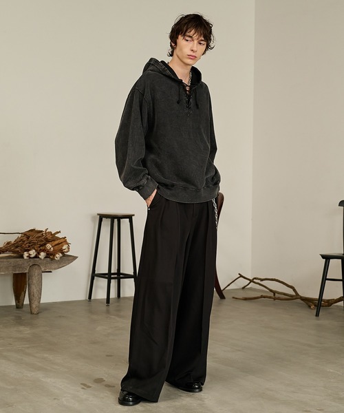 Forte(フォルテ)(フォルテ)の「Washed Deck Hoodie/ウォッシュドダックフーディ(パーカー・メンズ・グレー/ブラウン・MEDIUM/LARGE)」の5枚目の写真