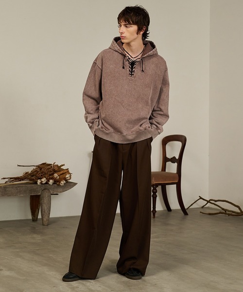 Forte(フォルテ)(フォルテ)の「Washed Deck Hoodie/ウォッシュドダックフーディ(パーカー・メンズ・グレー/ブラウン・MEDIUM/LARGE)」の9枚目の写真