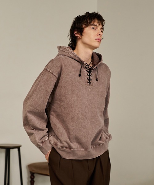 Forte(フォルテ)(フォルテ)の「Washed Deck Hoodie/ウォッシュドダックフーディ(パーカー・メンズ・グレー/ブラウン・MEDIUM/LARGE)」の7枚目の写真