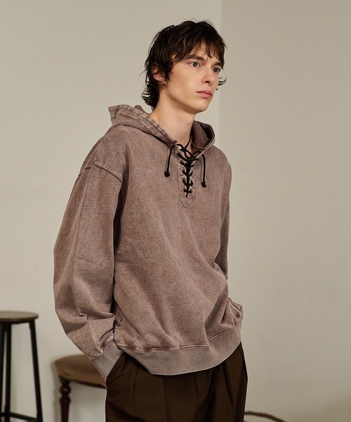 Forte(フォルテ)(フォルテ)の「Washed Deck Hoodie/ウォッシュドダックフーディ(パーカー・メンズ・グレー/ブラウン・MEDIUM/LARGE)」の13枚目の写真