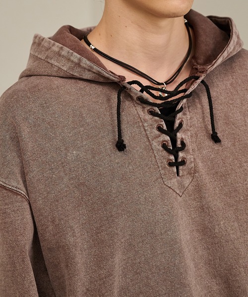 Forte(フォルテ)(フォルテ)の「Washed Deck Hoodie/ウォッシュドダックフーディ(パーカー・メンズ・グレー/ブラウン・MEDIUM/LARGE)」の14枚目の写真