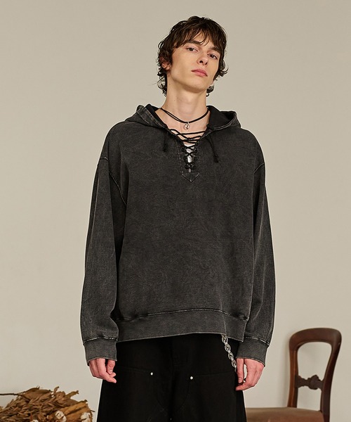 Forte(フォルテ)(フォルテ)の「Washed Deck Hoodie/ウォッシュドダックフーディ(パーカー・メンズ・グレー/ブラウン・MEDIUM/LARGE)」の3枚目の写真